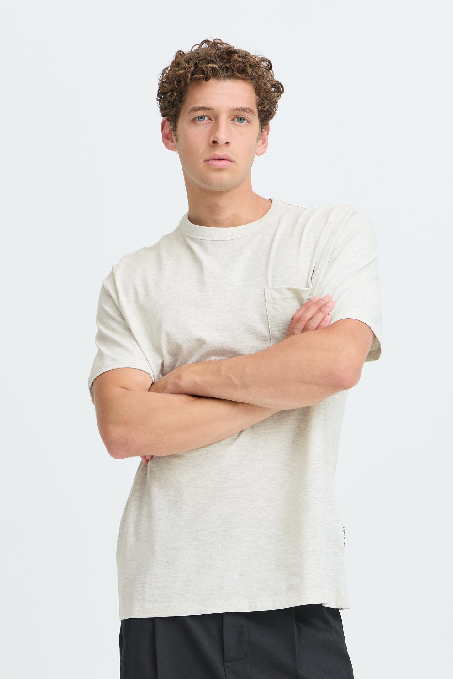 Casual Friday Jasper Melange Tee - Off White