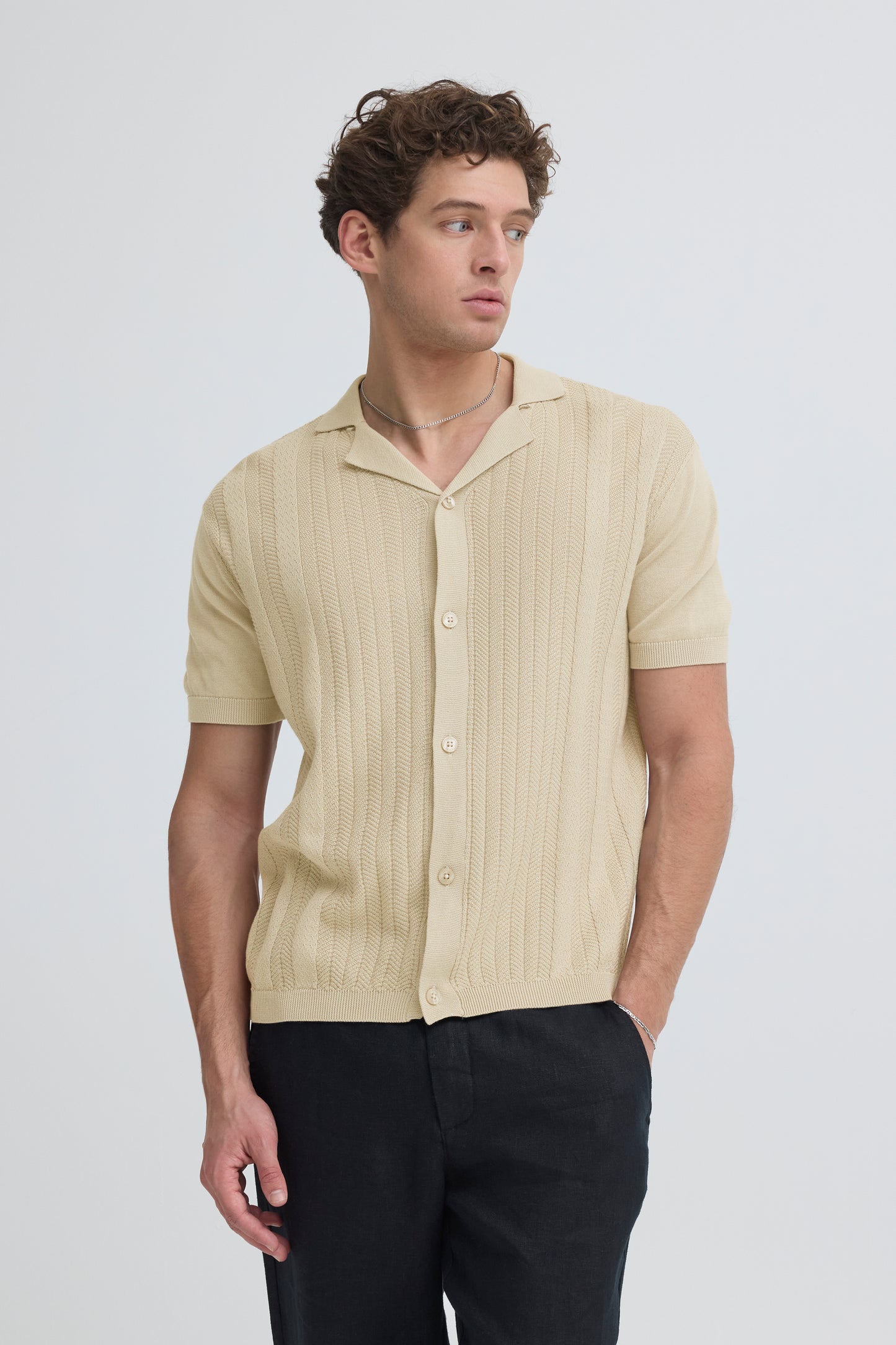 Casual Fridays Fillan Knit Cardigan- Beige