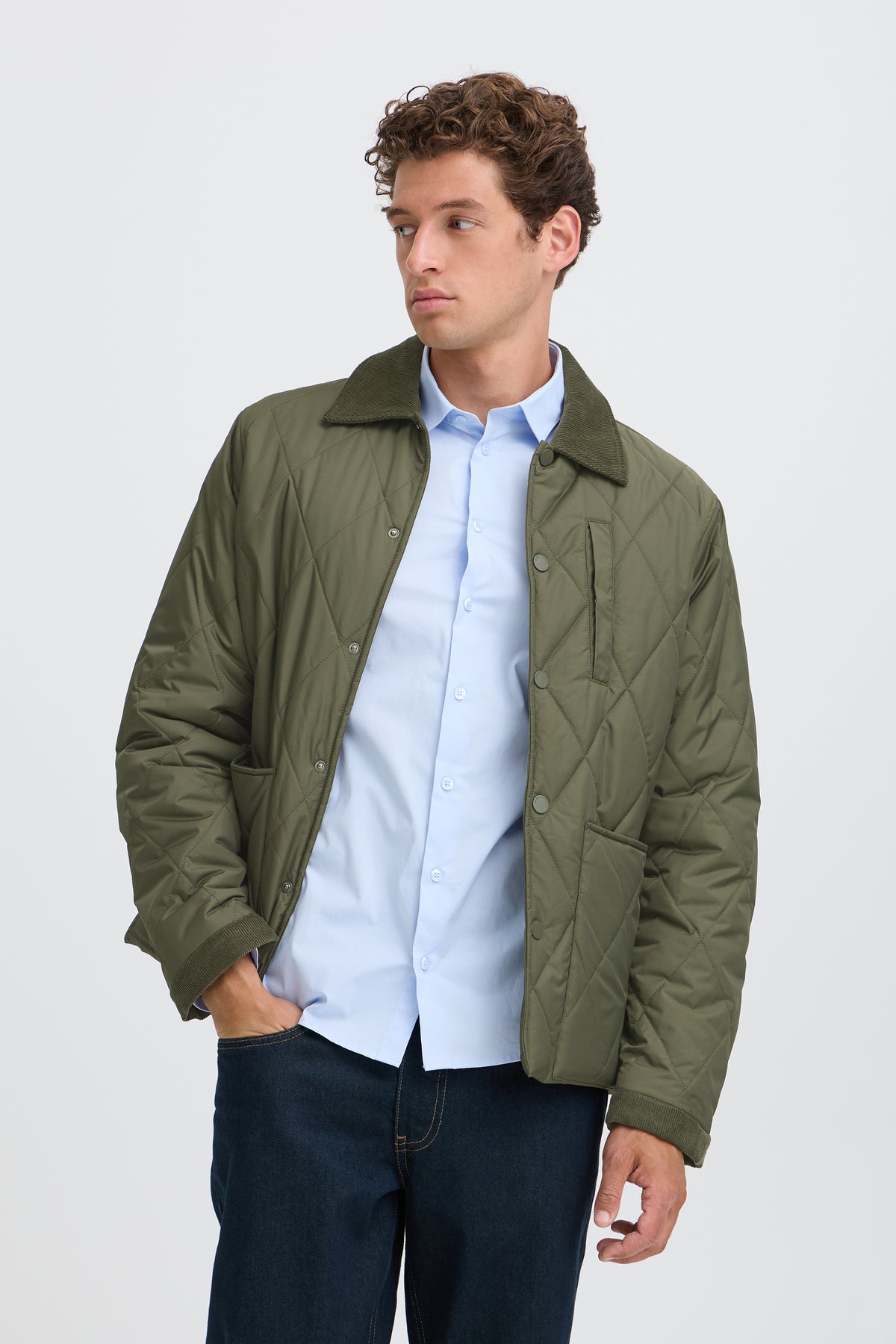 Casual Friday Benja Quilt Jacket - Khaki