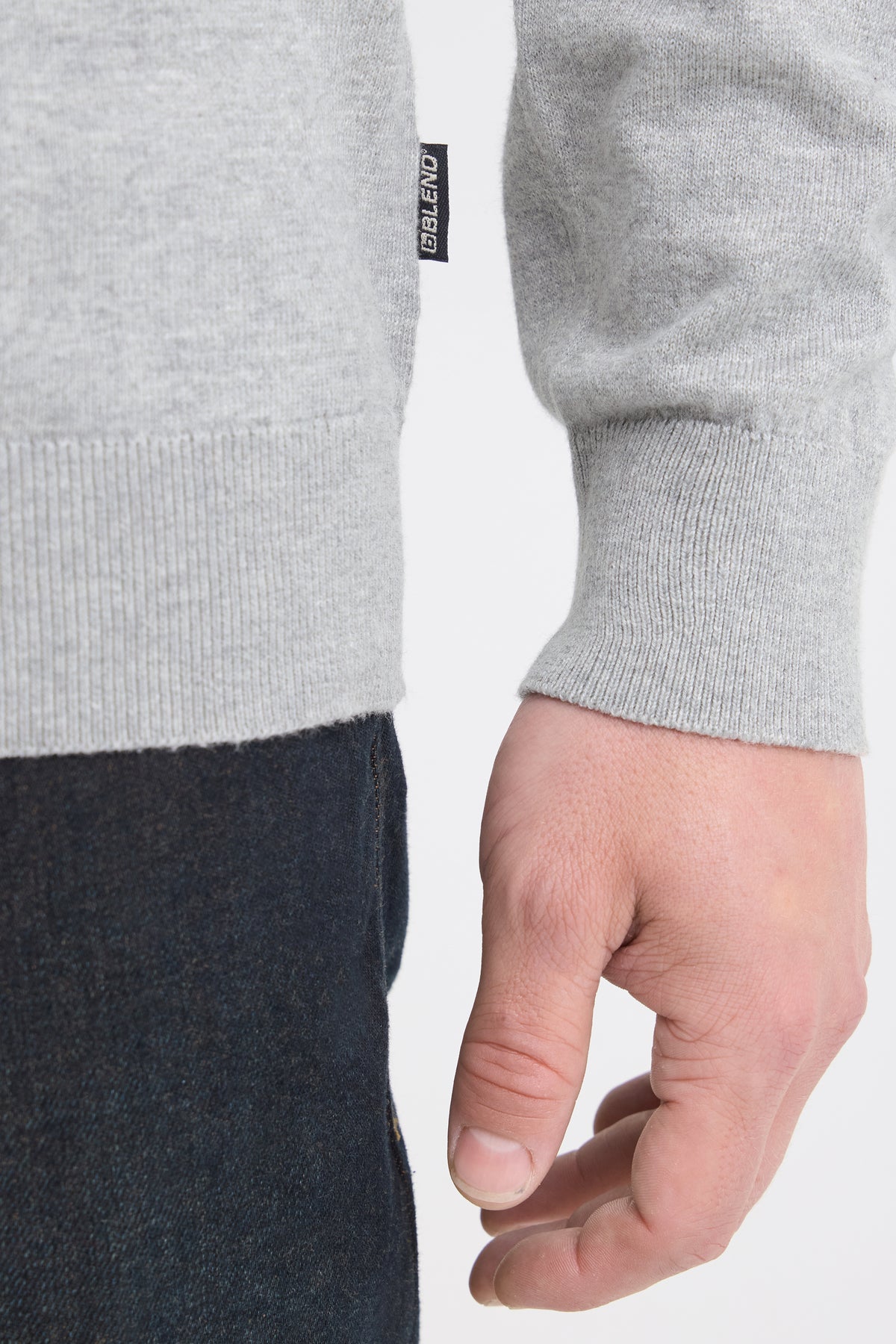 Blend BHbagge Half Zip Jumper - Marl Grey