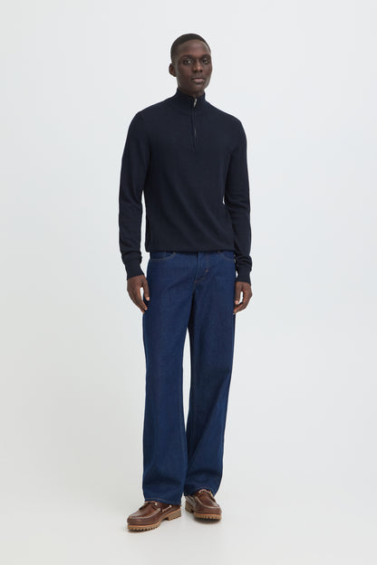 Blend Bhbagge Half Zip Jumper - Navy
