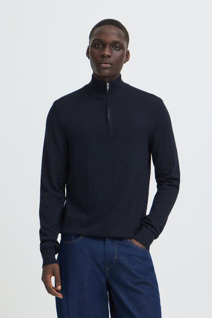 Blend Bhbagge Half Zip Jumper - Navy