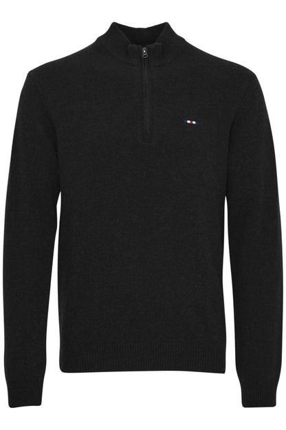 FQ1924 Lambswool Half Zip Knit - Black