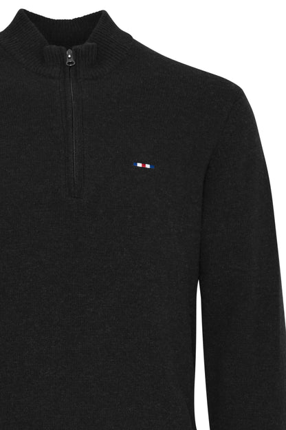 FQ1924 Lambswool Half Zip Knit - Black