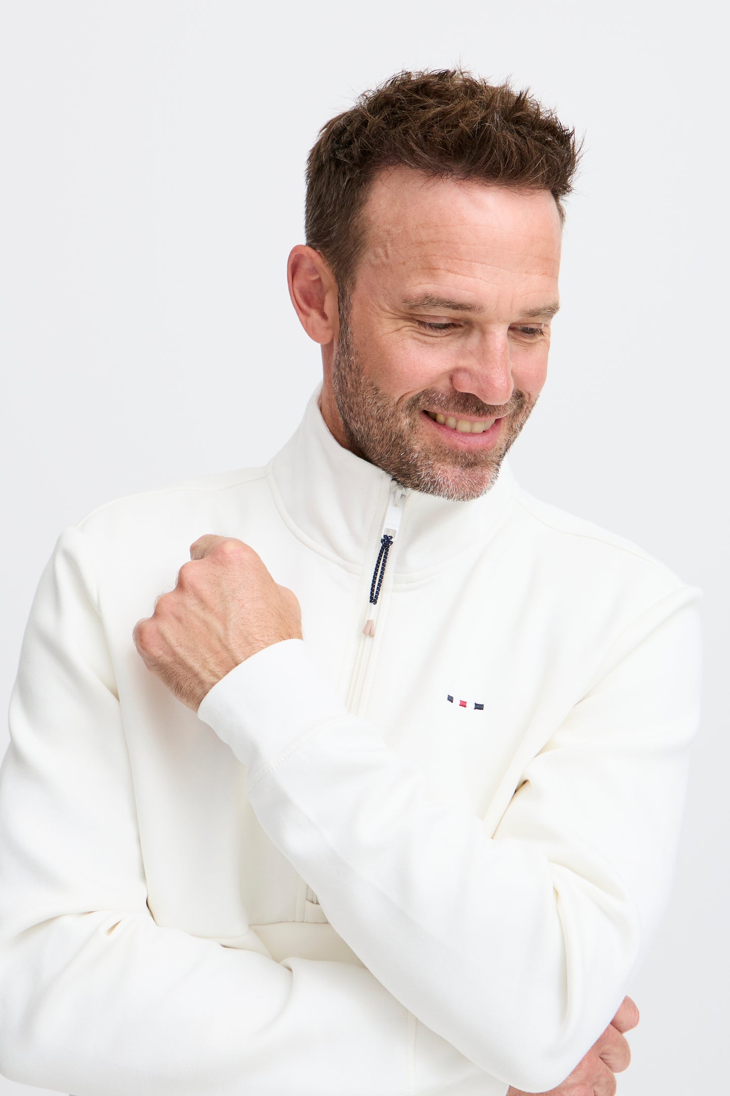 FQ1924 William Zip Sweatshirt - White