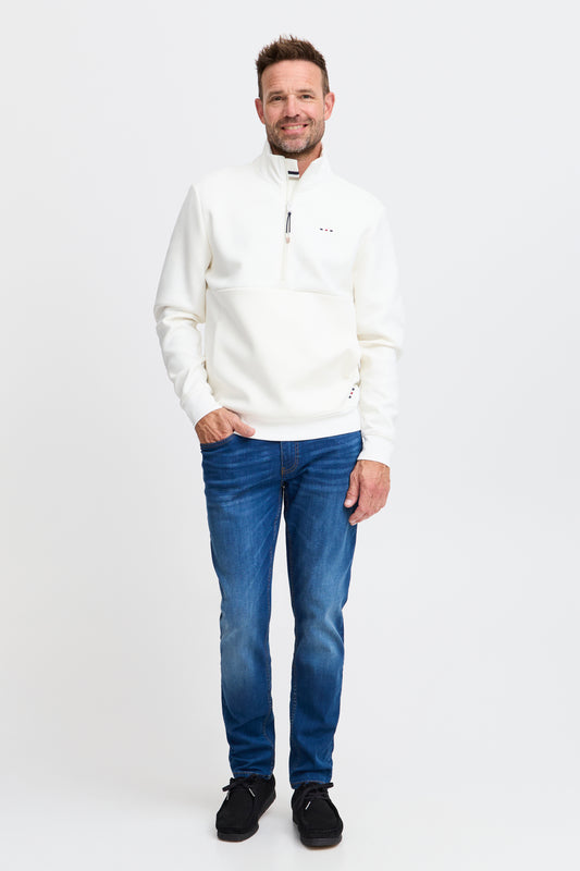 FQ1924 William Zip Sweatshirt - White
