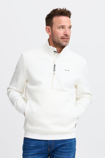 FQ1924 William Zip Sweatshirt - White