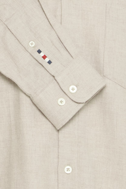 FQ1924 Brome Melange Brushed Shirt - Beige
