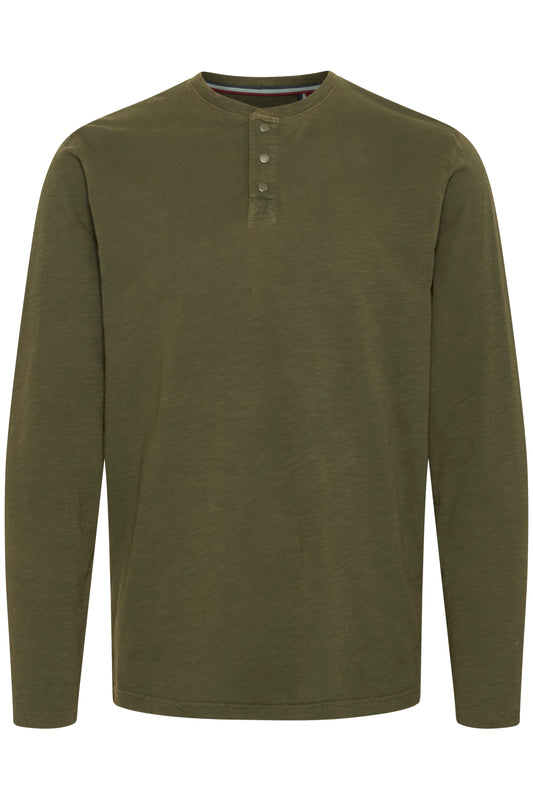 FQ1924 Grandad Long Sleeve Tee -  Forest Night