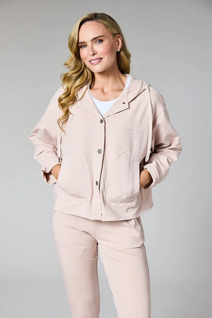Deck Button Up Hoodie - Pale Rose