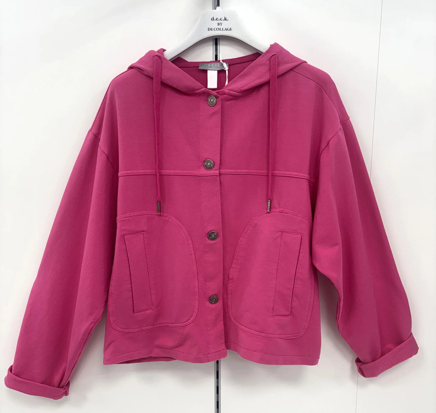 Deck Button Hoody - Fuchsia