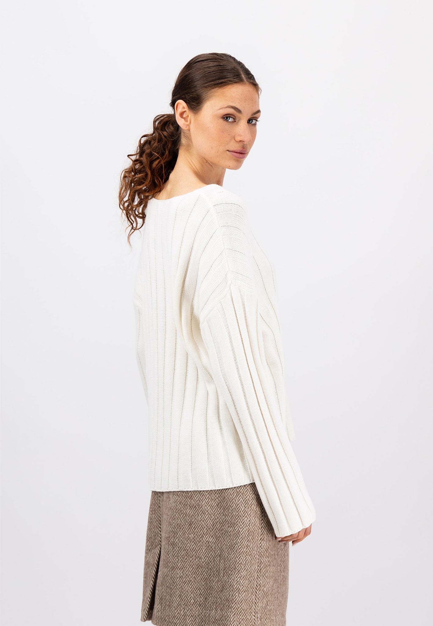 Fynch Hatton Long-Sleeve Pullover Knit - Off White