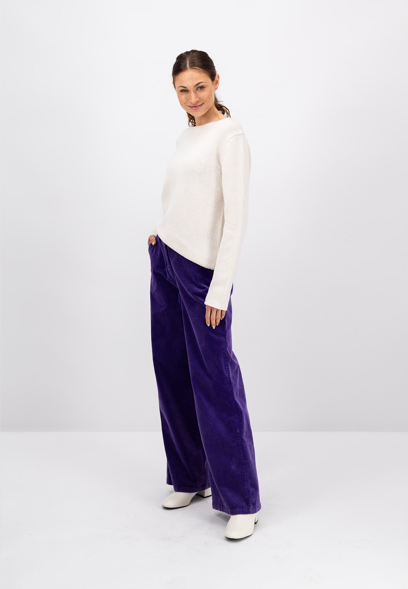 Fynch Hatton Wide Leg Corduroy Pants - Purple