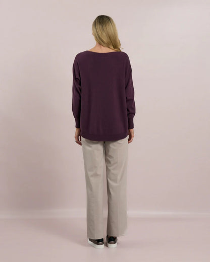 Deck Centre Seam Detail Knit - Mulberry