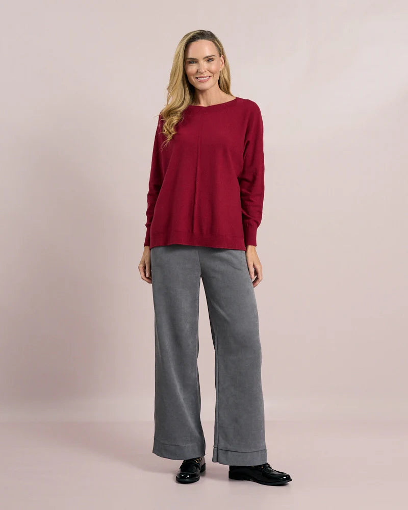 Deck Centre Seam Detail Knit - Bordeaux