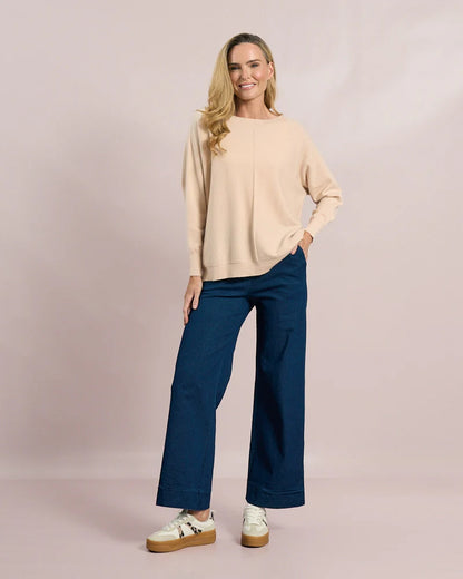 Deck Centre Seam Detail Knit - Sand