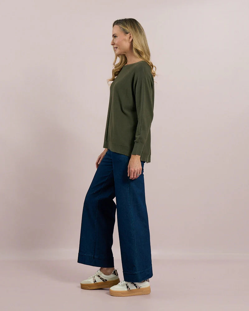 Deck Centre Seam Detail Knit - Khaki