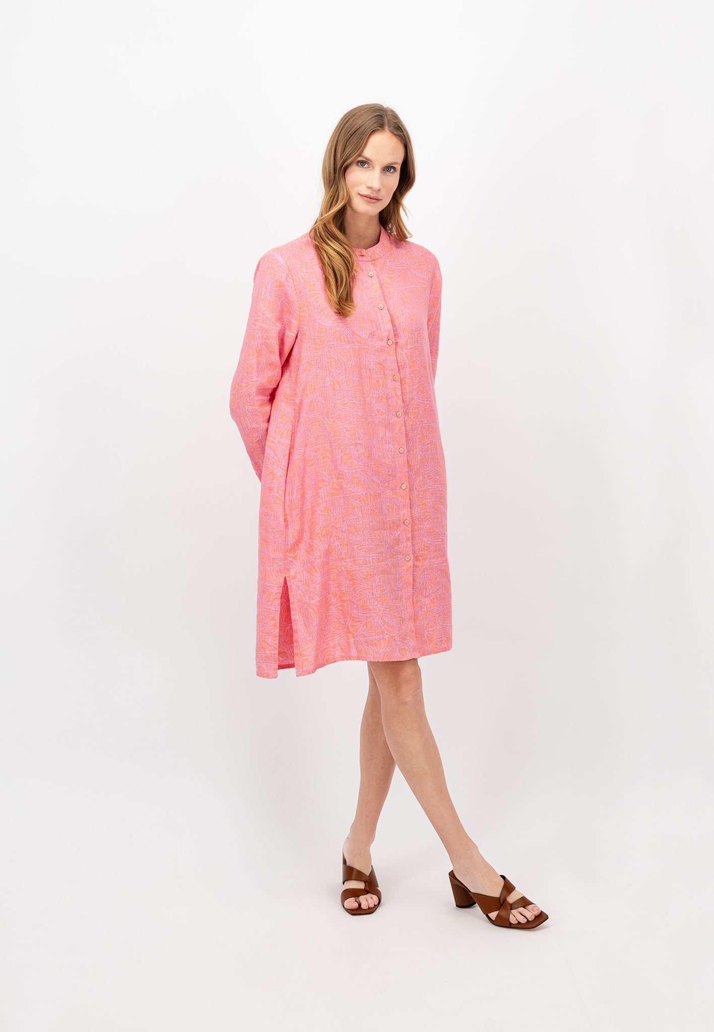 Fynch Hatton Linen Dress - Fondant Pink
