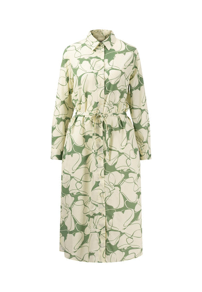 Fynch Hatton Flower Patterned Shirt Dress - Reed Green