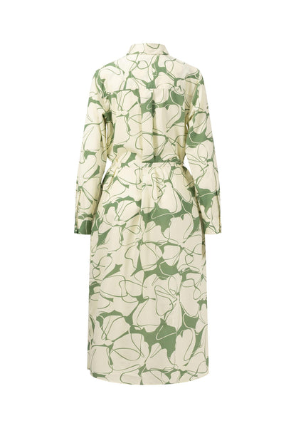 Fynch Hatton Flower Patterned Shirt Dress - Reed Green