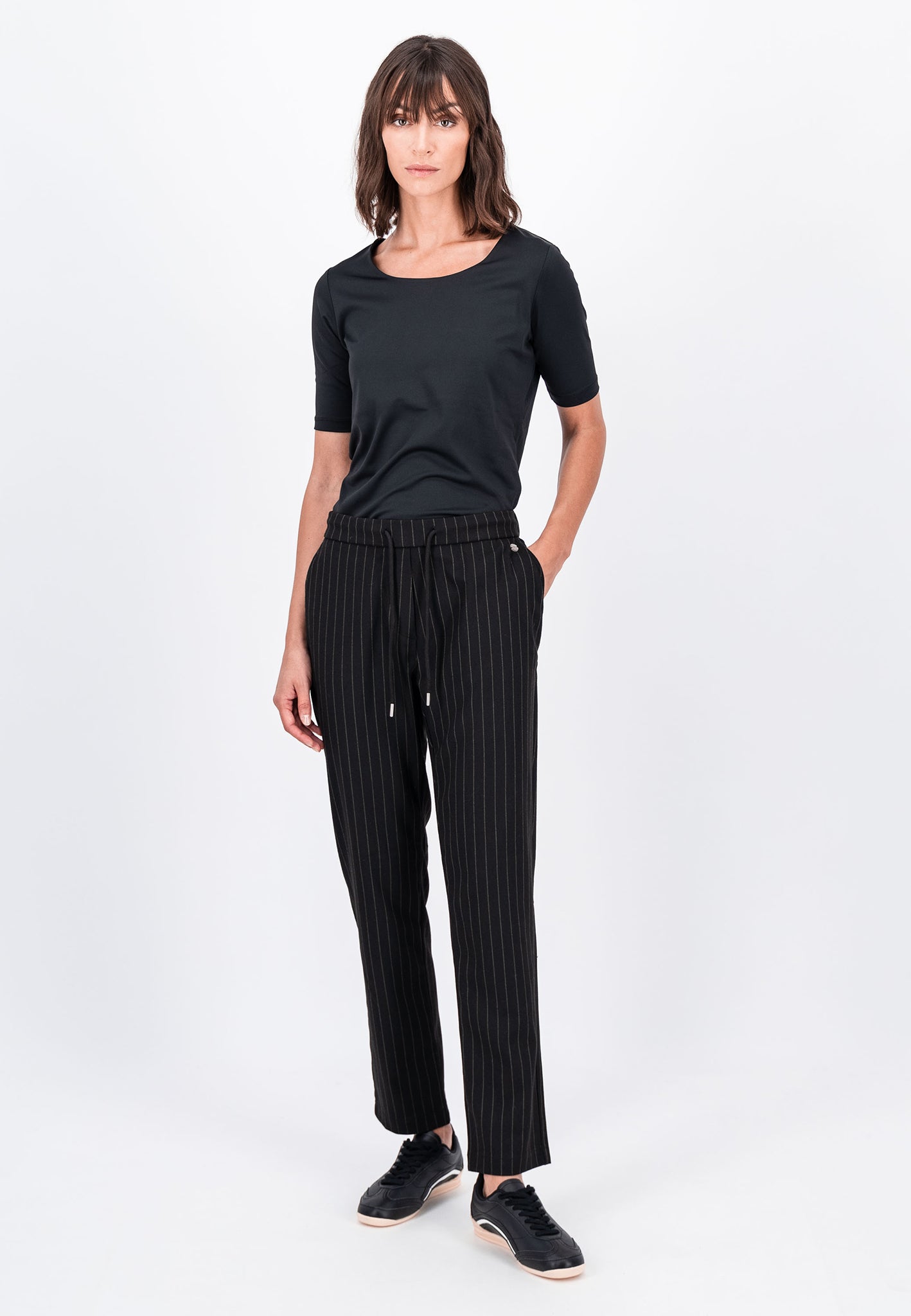 Fynch Hatton Pinstripe Jogpants - Black