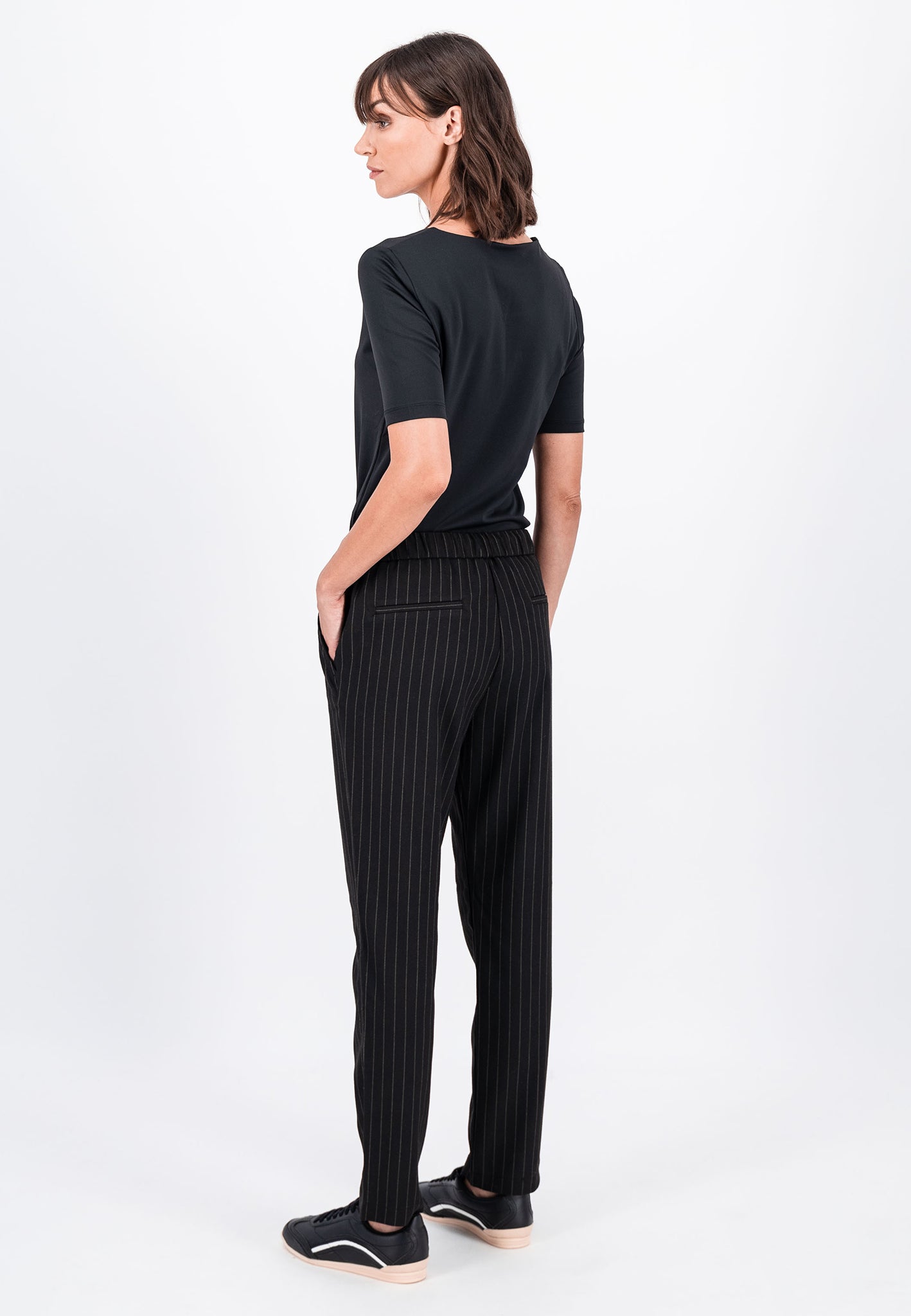 Fynch Hatton Pinstripe Jogpants - Black