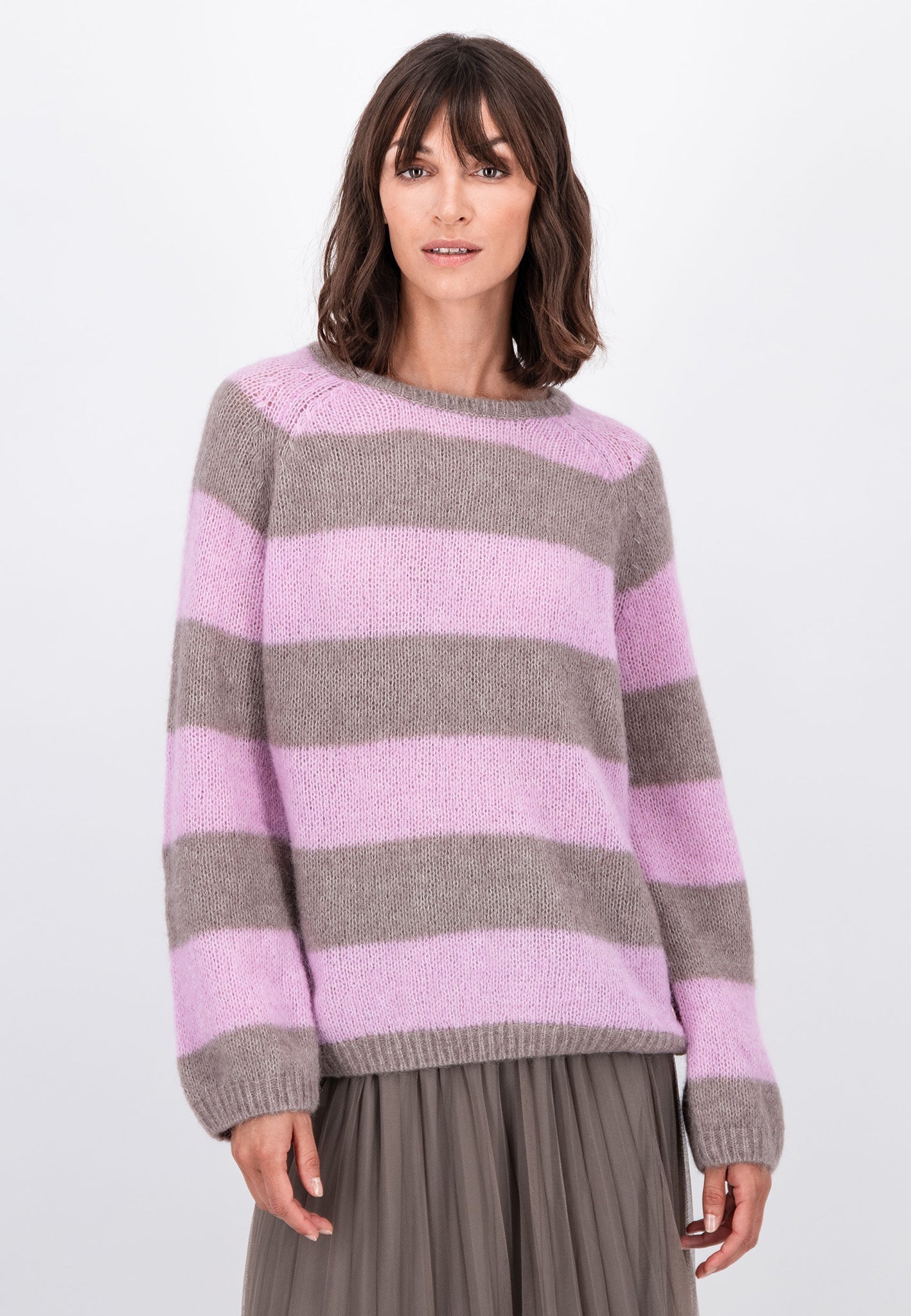 Fynch Hatton Stripe Loose Knit - Taupe