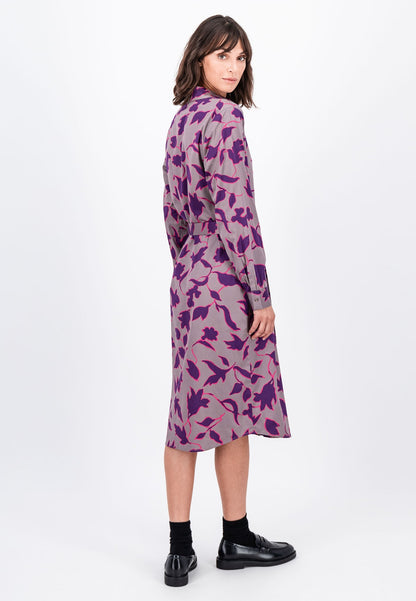 Fynch Hatton Satin Blossom Dress - Grey Taupe