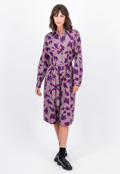 Fynch Hatton Satin Blossom Dress - Grey Taupe