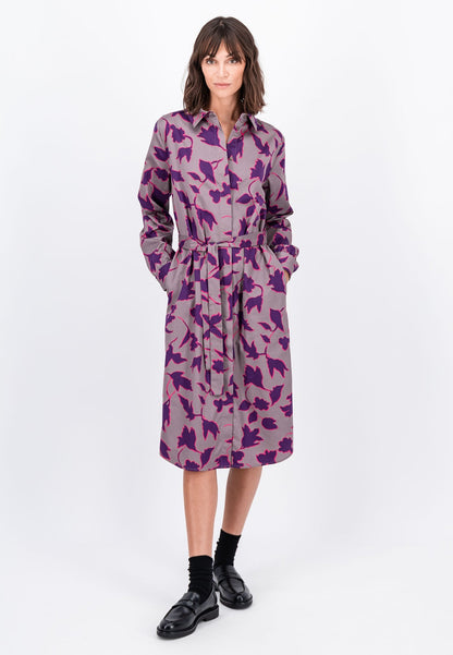 Fynch Hatton Satin Blossom Dress - Grey Taupe