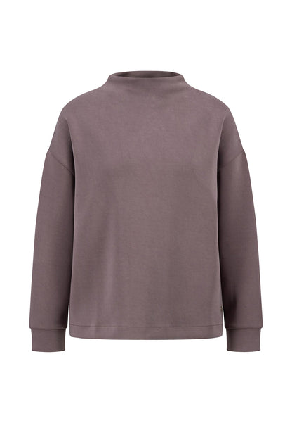 Fynch Hatton Sweatshirt Soft Stand Up Collar - Grey Taupe