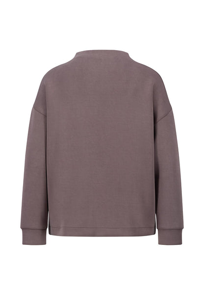 Fynch Hatton Sweatshirt Soft Stand Up Collar - Grey Taupe