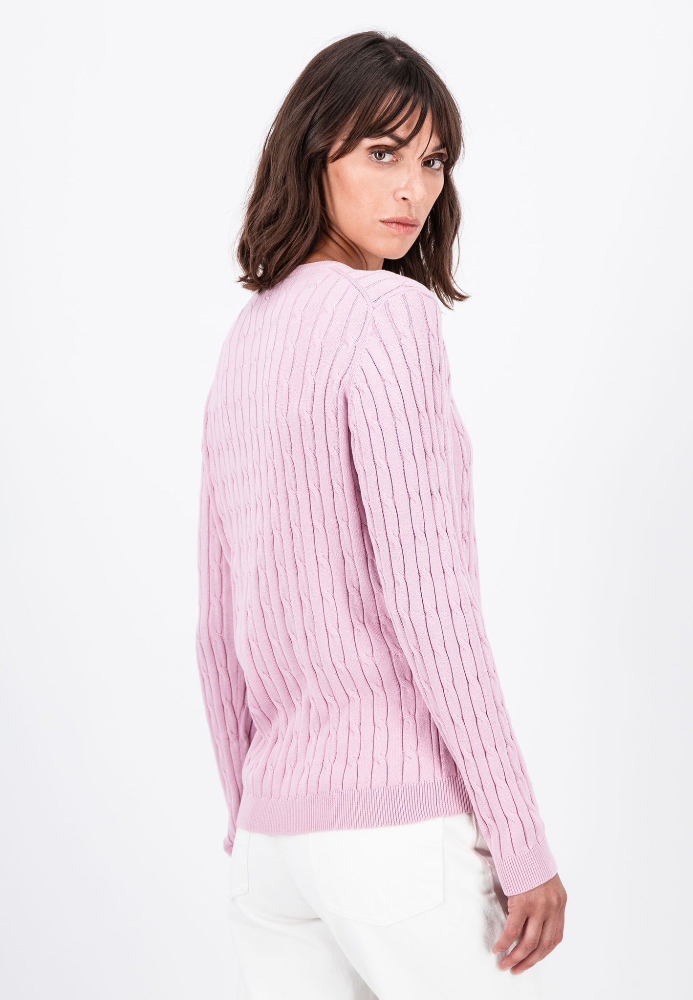 Fynch Hatton Cable Knit Jumper - Dusty Rose