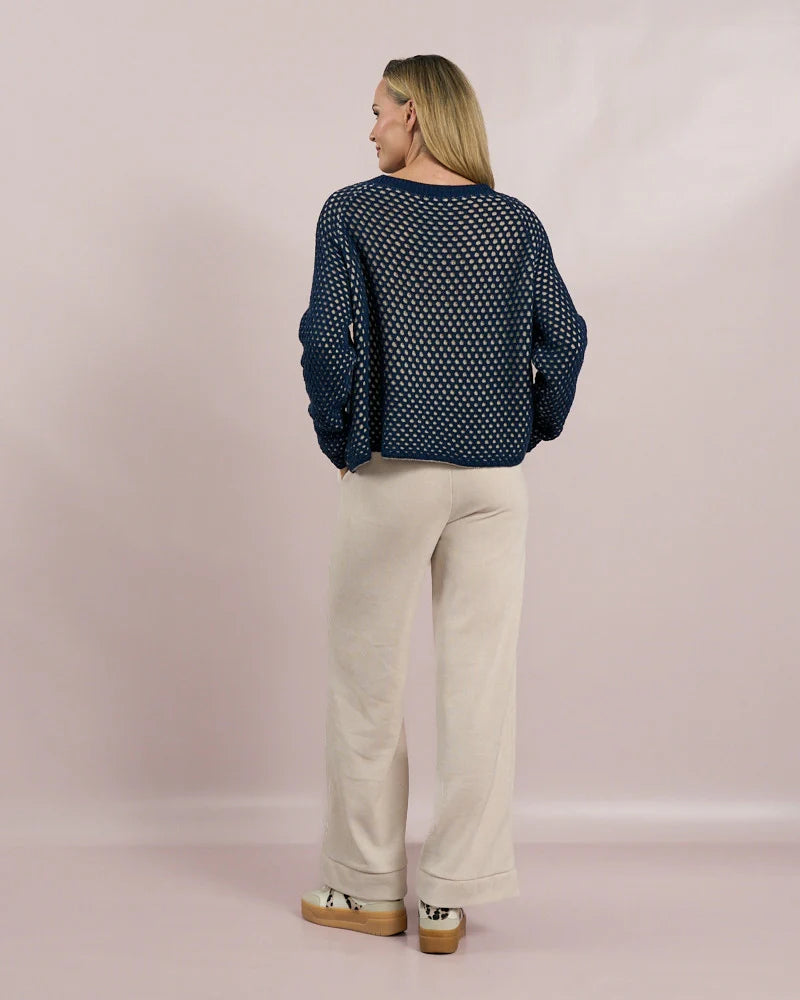 Deck Wide Leg Corduroy Pants - Beige