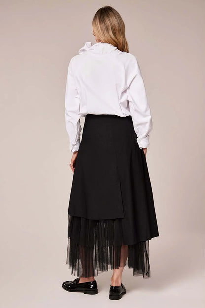 Deck Tulle Layered Skirt - Black