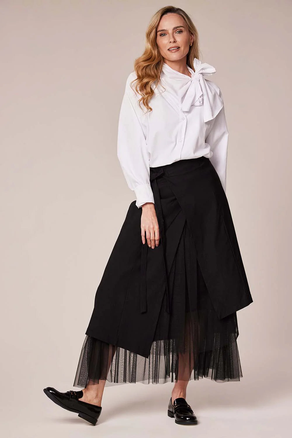 Deck Tulle Layered Skirt - Black