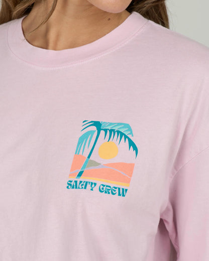 Salty Crew Travel Far Skimmer Tee- Pink Skies