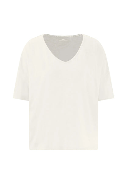 Fynch Hatton V-Neck Slub Tee - Milk