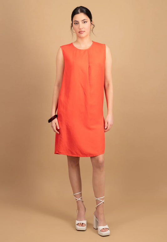 Fynch Hatton Linen Blend Midi Dress - Summer Red