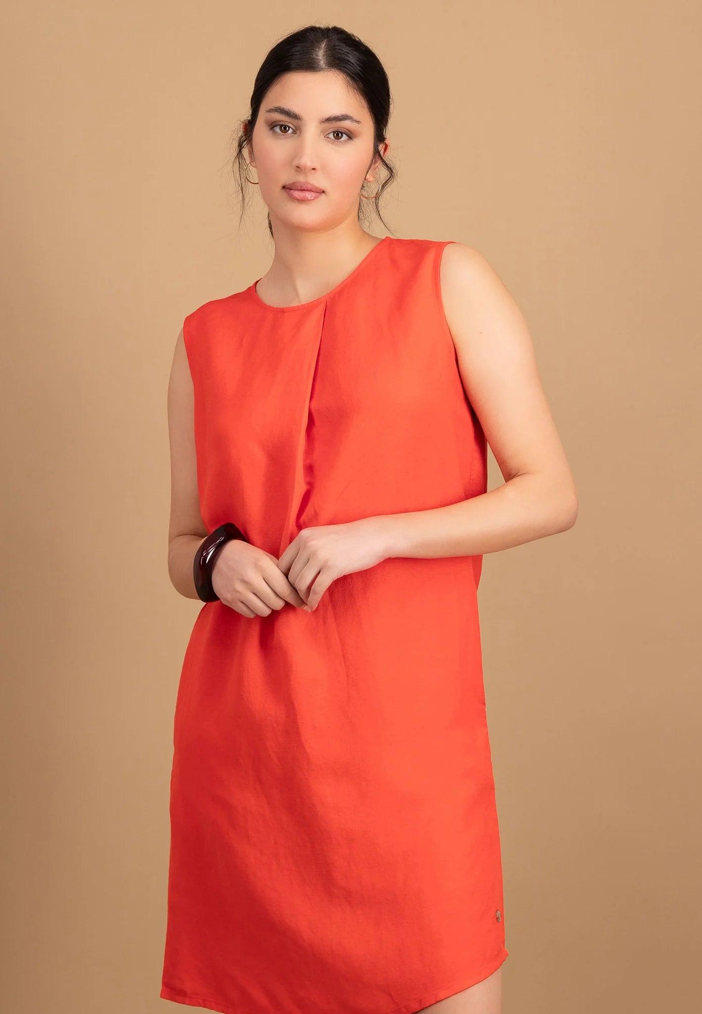 Fynch Hatton Linen Blend Midi Dress - Summer Red