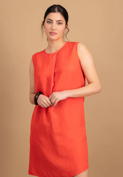 Fynch Hatton Linen Blend Midi Dress - Summer Red