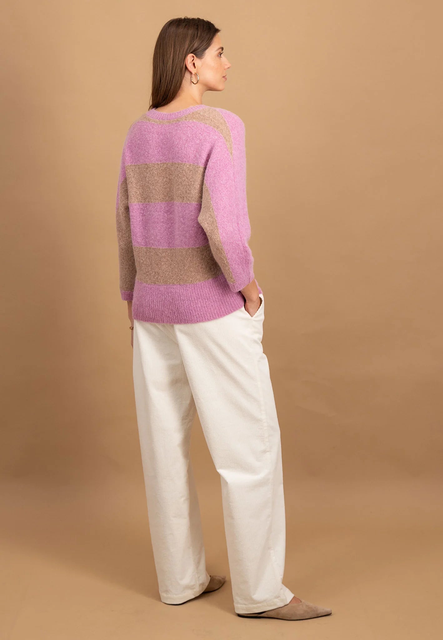 Fynch Hatton Stripe Pullover - Mauve Rose