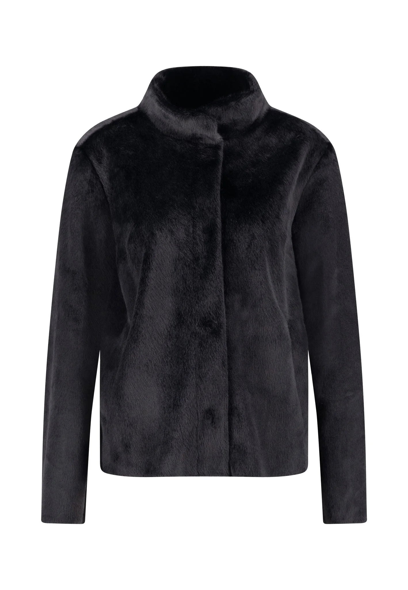 Fynch Hatton Relaxed Fake Fur Jacket - Black