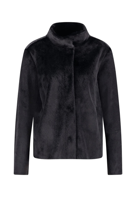 Fynch Hatton Relaxed Fake Fur Jacket - Black