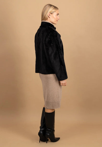 Fynch Hatton Relaxed Fake Fur Jacket - Black
