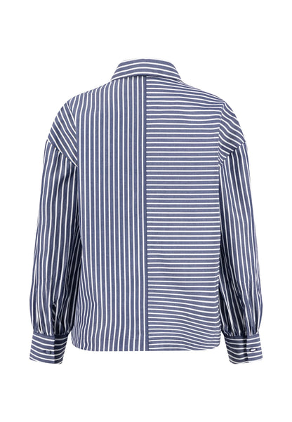 Fynch Hatton Asymmetric Stripe Blouse - Aura Blue