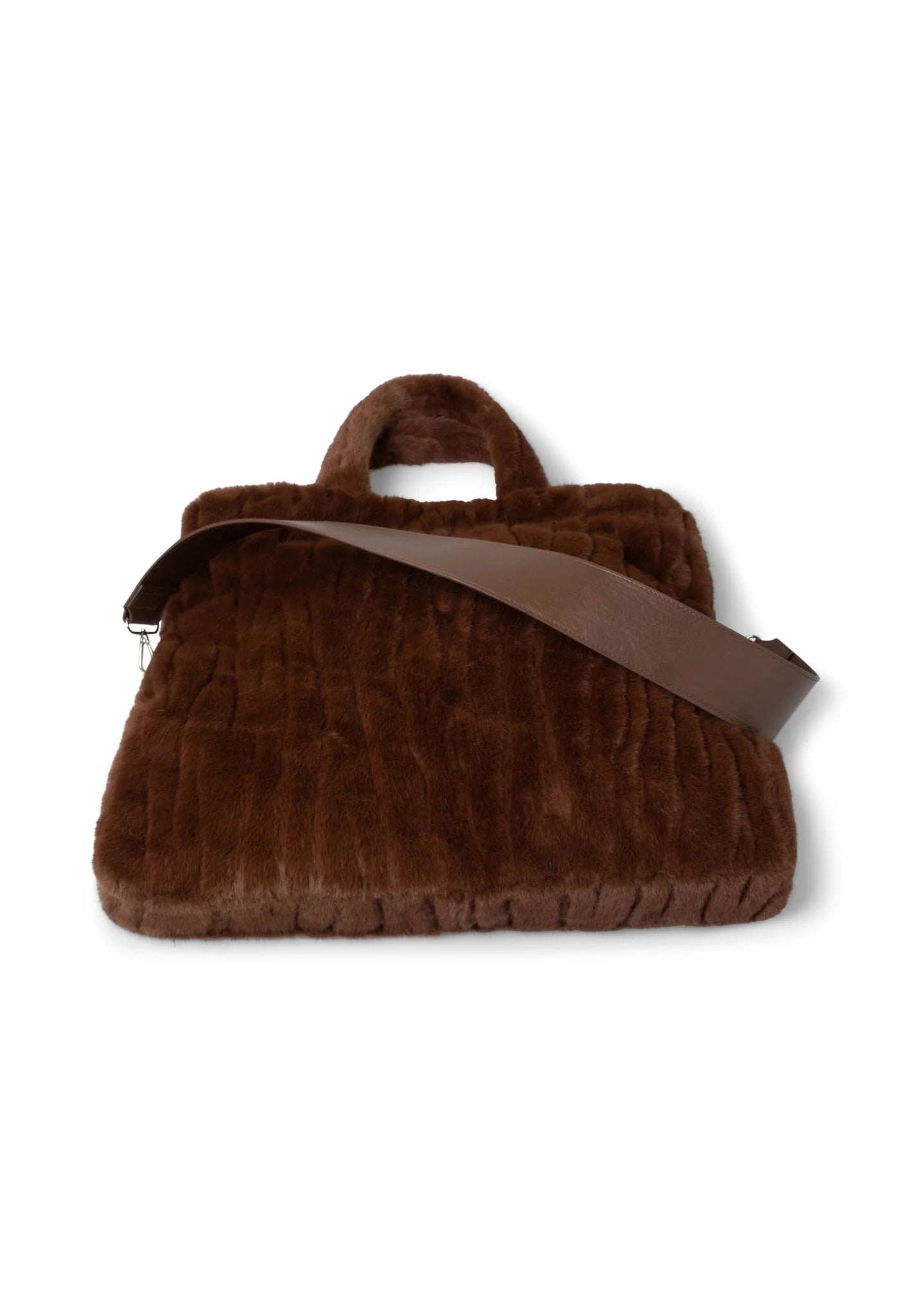 Fynch Hatton Fake Fur Structure Bag - Chocolate