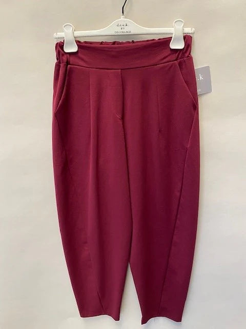 Deck Barrel Leg Herringbone Trouser - Bordo