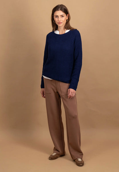 Fynch Hatton Round Neck Pullover - Aura Blue
