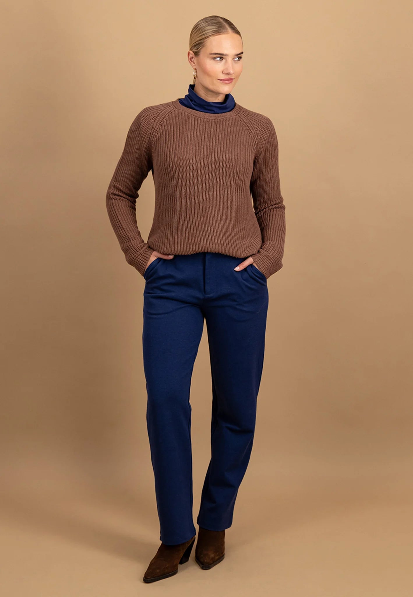 Fynch Hatton Round Neck Pullover - Cinnamon